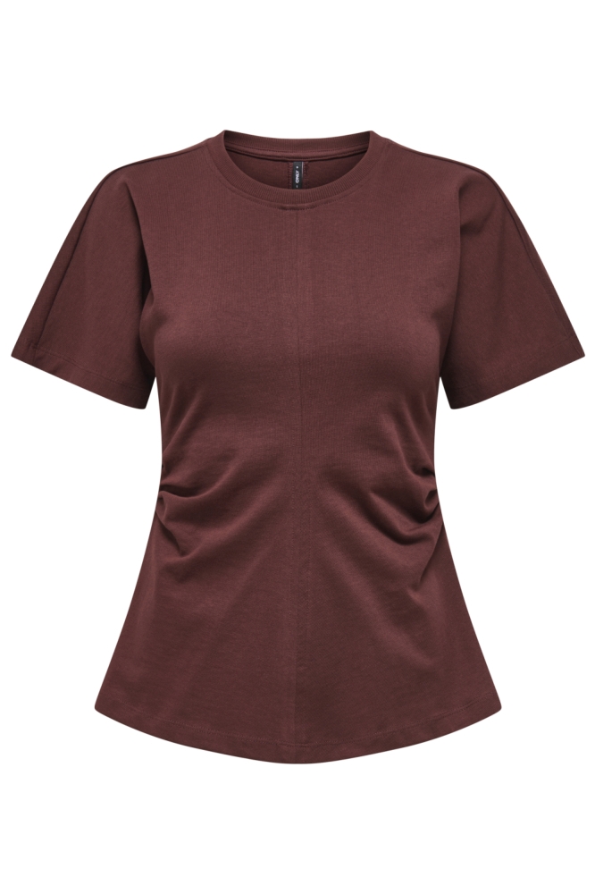 ONLMARIE LIFE S/S RUCHING TOP JRS N 15365258 RUM RAISIN